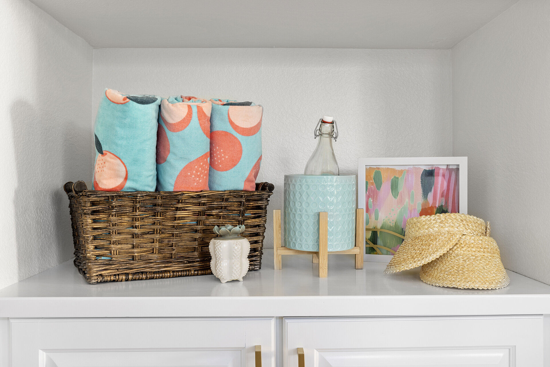 Entryway with welcoming decor and storage